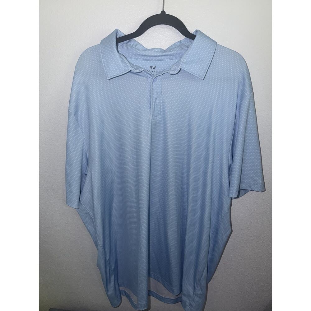 Rorie Whelan Mens Golf Polo Shirt Blue White Dot Short Sleeve 2XL (AQ37) - Picture 2 of 4
